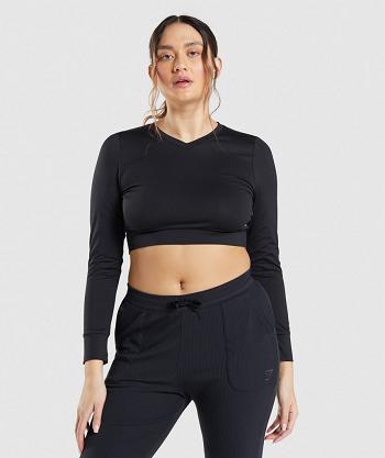 Long Sleeve Gymshark Pause Open Back Mujer Negras | CO 2316JPQ